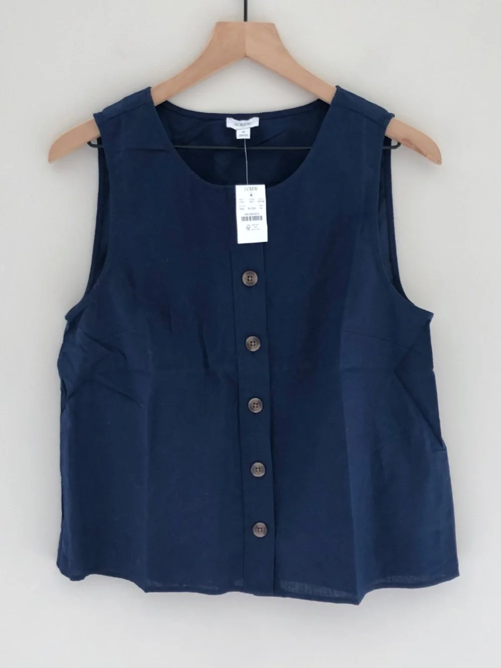 SOLD☀️NWT J.Crew Factory Linen-blend Button-front Shell - Picture 2 of 4